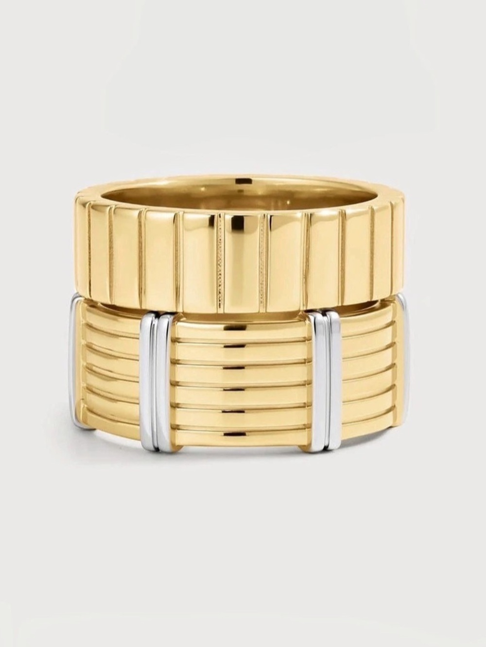The Luna Bezel Ring Set Gold |LUVAJ
